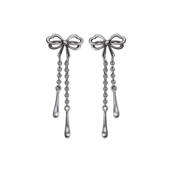 

dangle & chandelier 2021 simple retro bow silver earrings