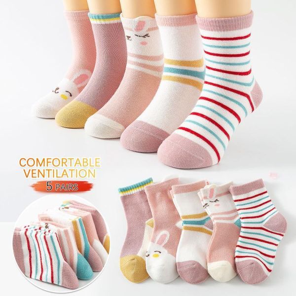 

socks ywhuansen 5 pairs/lot spring summer kids boat invisible children cotton for girls low cut on the boy, Pink;yellow