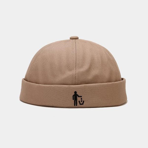 

beanies ldslyjr vintage docker cap brimless hat breathable beanie hats cotton adjustable solid color landlord sailor men and women45