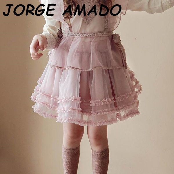 

skirts korean style girls autumn multilayer lace tulle clothes 2-10 years e20662 o5hs, Blue