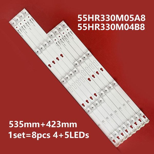

strips 8pcs led backlight strip for t cl b55a558u tot_55d2900 d55a620u 810 55u6700c 55hr330m05a8/04b8 4c-lb5504-hr21j l55p2 l55s4900fs