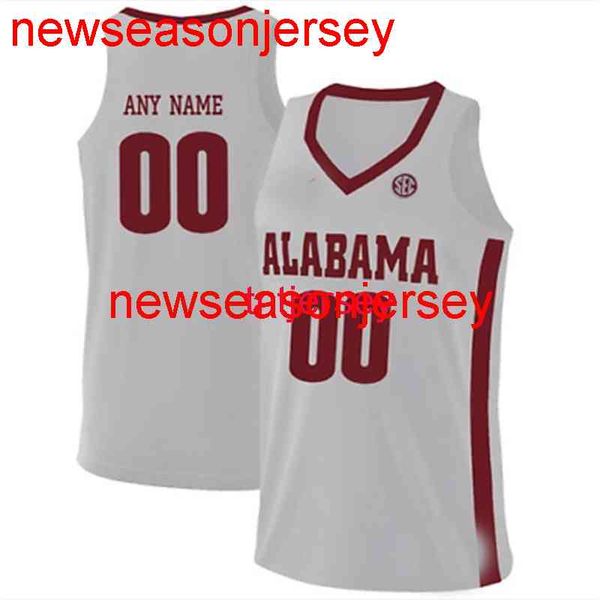 Genähtes individuelles Alabama Crimson Tide Basketball-Trikot. Fügen Sie eine beliebige Namensnummer für Männer, Frauen, Jugendliche, XS-6XL hinzu