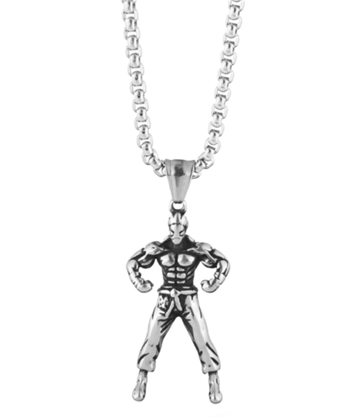 

pendant necklaces 316l stainless steel world bodybuilder muscle men saiyan necklace retro punk titanium no fade, Silver