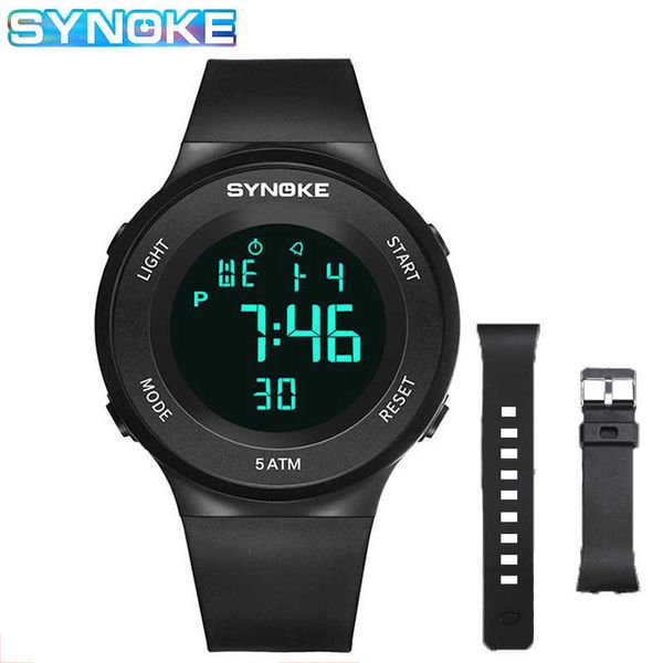 SYNOKE 9199 Digitale Uhren Herren Luxus Marke Ultra-dünne LED Elektronische Armbanduhr Frauen Wasserdichte Sport Uhr Männer Uhr + strap G1022