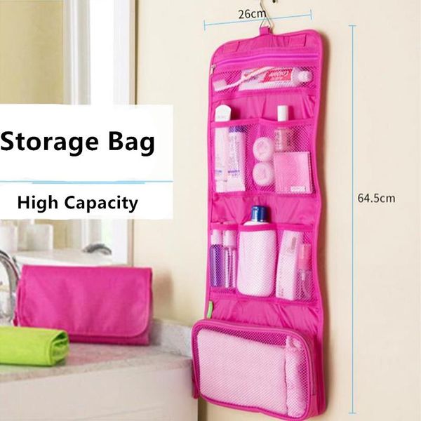 

foldable cosmetic makeup case portable hanging organizer bag storage traveling toiletry bags wash bathroom accessories 840122 & cases