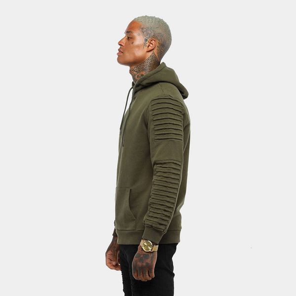 

sweatshirtsins men's hoodies & autumn / winter loose solid color sleeve pleated hooded sweater for pullover, Black