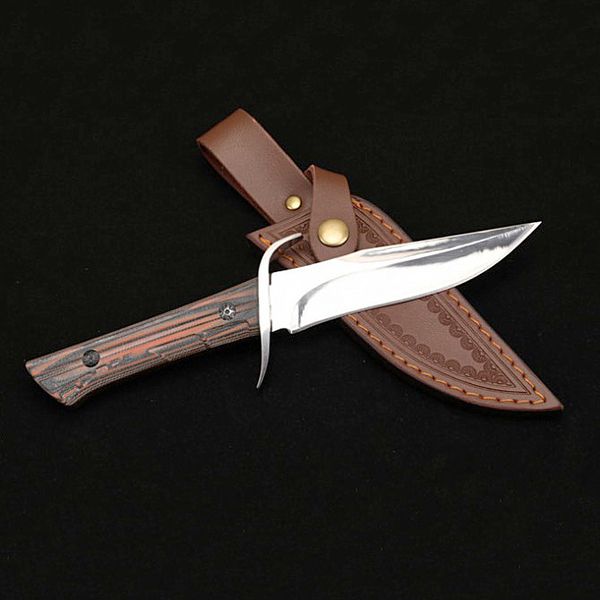 Förderung Outdoor Survival Gerade Taktisches Messer D2 Spiegel Polnisch Bowie Klinge G10 Griff Feste Klingen Messer Mit Lederscheide