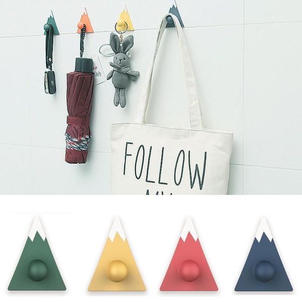 

4pcs/set creative self adhesive home kitchen wall door holder hook hanger small fresh decor strong hooks & rails