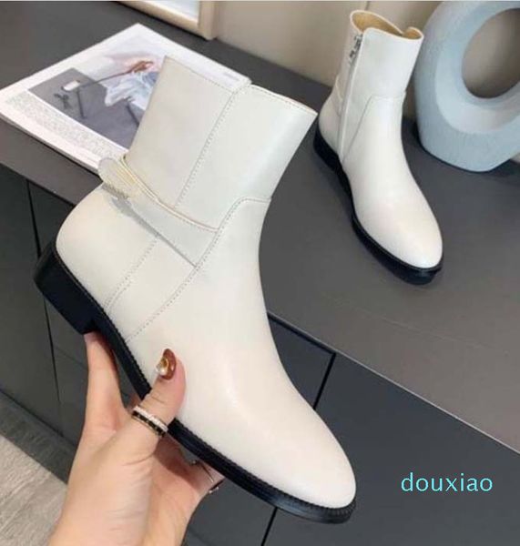 

quality fashion leather star women designer boots martin short autumn winter ankle exquisite woman shoes cowboy booties bagshoe1978 3, Black