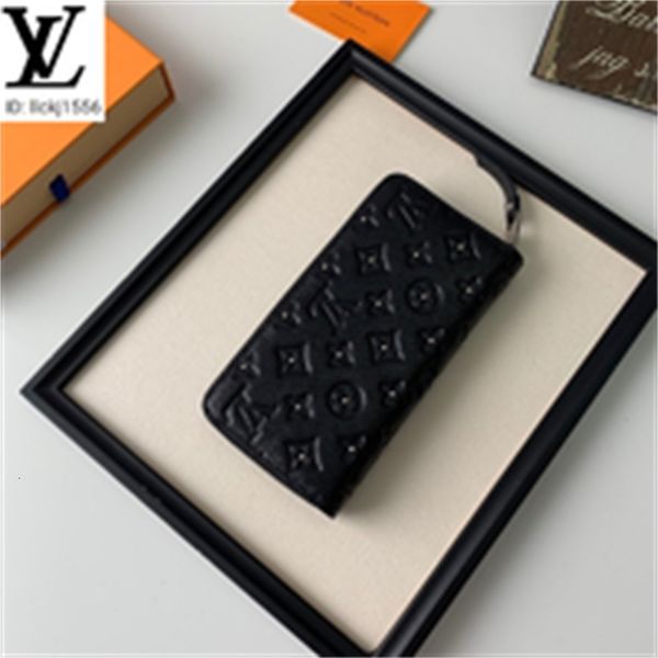 

evening brand designer luxury 8s85 m60017 black clutches presbyopic nailed wallet men real leather long key chain wallets compact purse card, Red;black