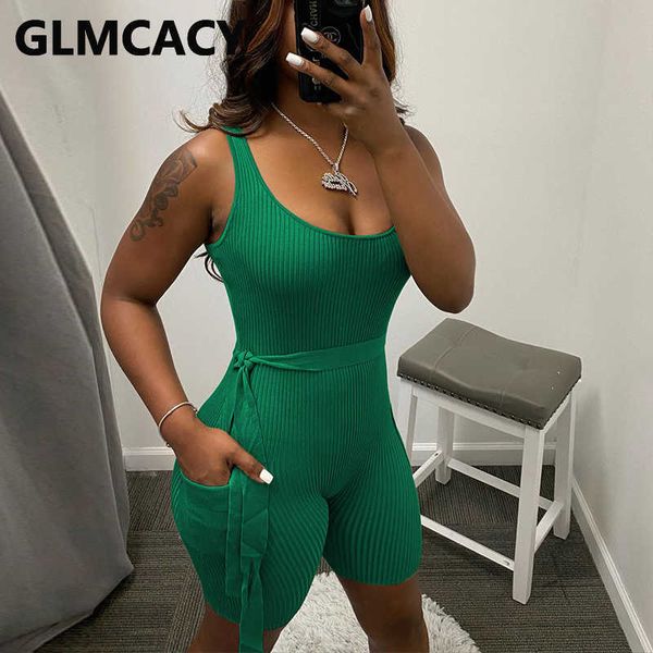 

sleeveless solid casual playsuit skinny summer rompers 210702, Black;white