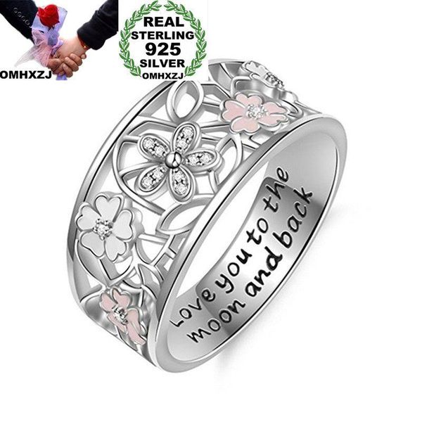 

cluster rings omhxzj wholesale european fashion woman girl party wedding gift silver white pink flower hollow zircon taiyin ring rr324, Golden;silver