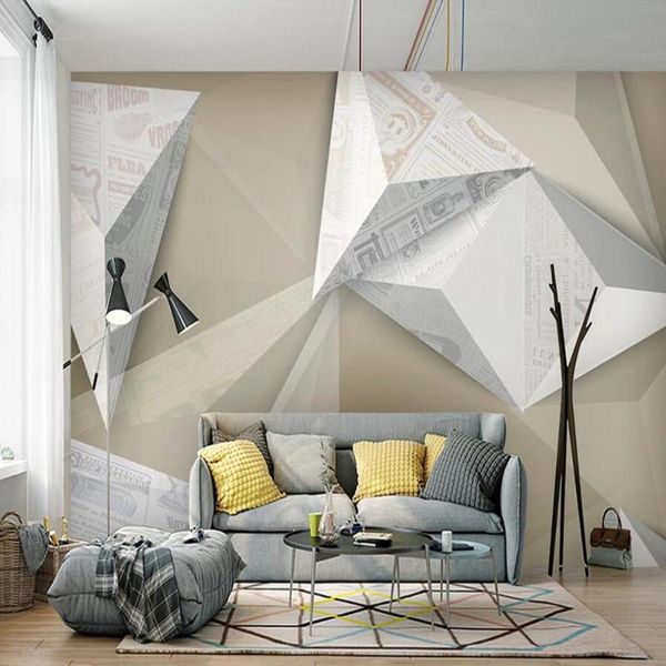 

wallpapers custom 3d wallpaper mural industrial style three-dimensional geometry creative abstract spaper retro background wall