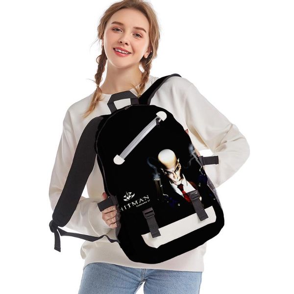 

backpack 2021 hitman bags boys girls teenager schoolbags children men cosplay oxford waterproof