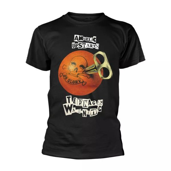 

angelic upstarts teenage warning official t-shirt men unisex, White;black