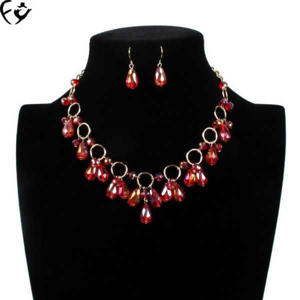 

earrings & necklace fashion fringed glass in europe and america fy18084210, Silver