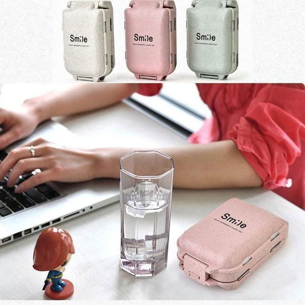 

storage bottles & jars 2021 arrival 9*9cm portable case for travel rotate 7 days organizer pills dispenser home decor salea