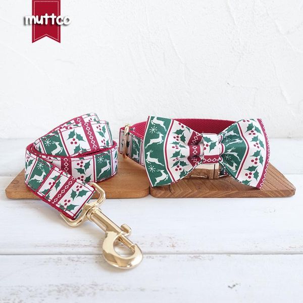

dog collars & leashes muttco unique collar the christmais deer convenient to walk leash accessory for small medium large 5 sizes udc094j