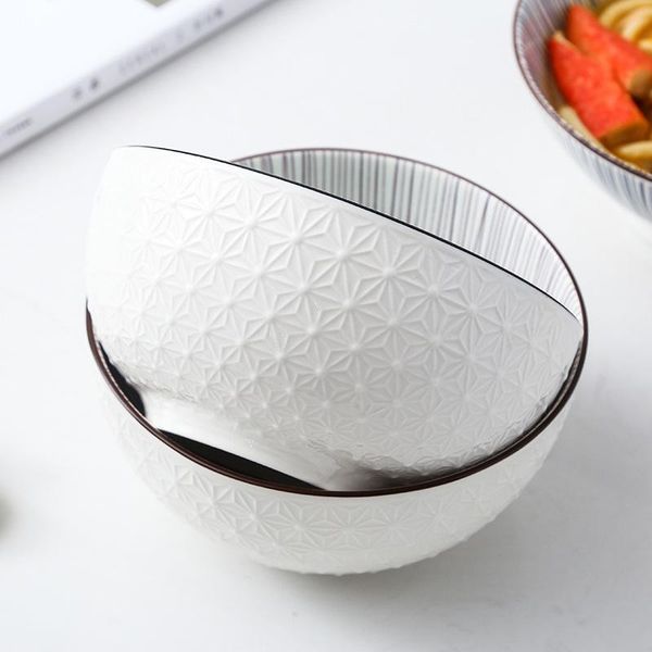 

creative japanese style 6 inch embossed ramen bowl ceramic large instant noodle el house home soup bowls
