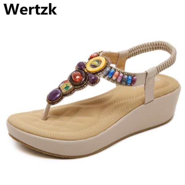 

dress shoes wertzk 2021 summer platform comfortable sandals women fashion rome woman big size 35-42 e142, Black