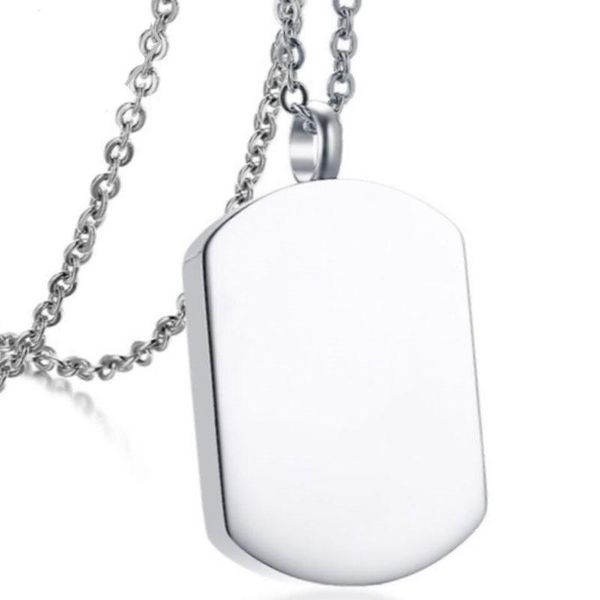 

arrival stainless steel empty keepsake cremation urn pendant square perfume necklace jewelry 50cm necklaces, Silver