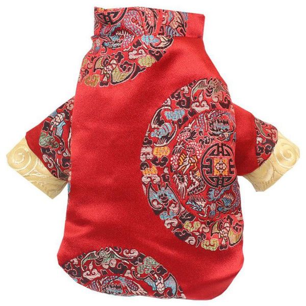 

dog apparel chinese silk pet cat clothes puppy coat chihuahua tang costume year spring festival clothing