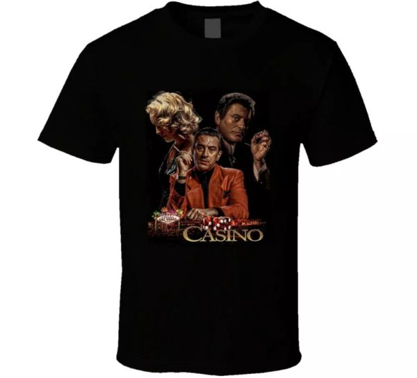 

casino de niro stone pesci mob movie fan t shirt, White;black