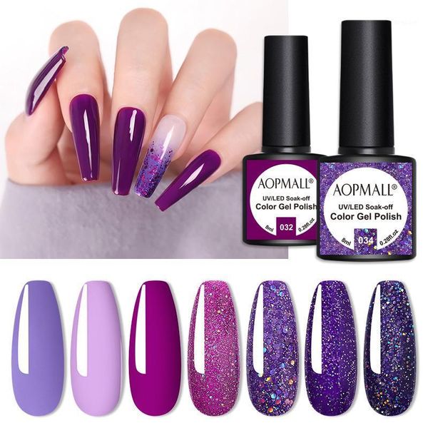 

aopmallÂ® 7 pcs hybrid uv / led lamp nail art gel polish kit1, Red;pink