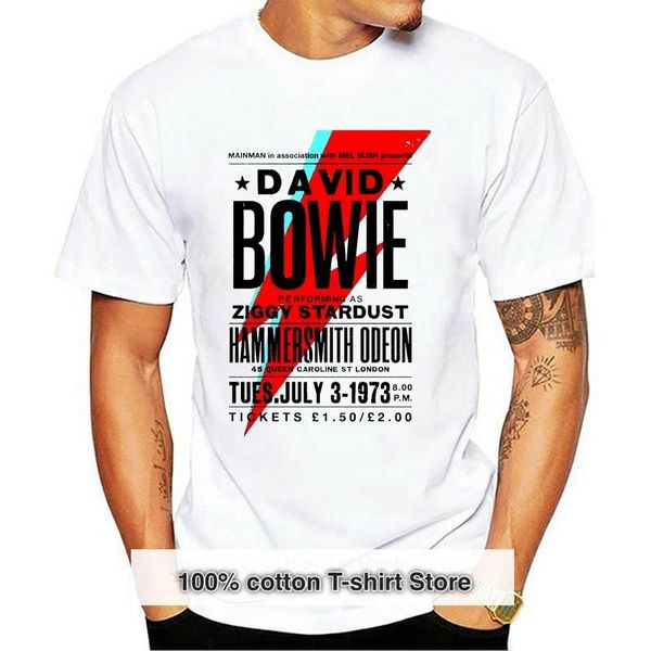 

men's t-shirts david bowie camiseta cartel, White;black
