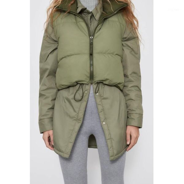 

women's down & parkas 2021 autumn winter women fashion cotton vest warm sleeveless parka waistcoats casual stand zipper double sided we, Black