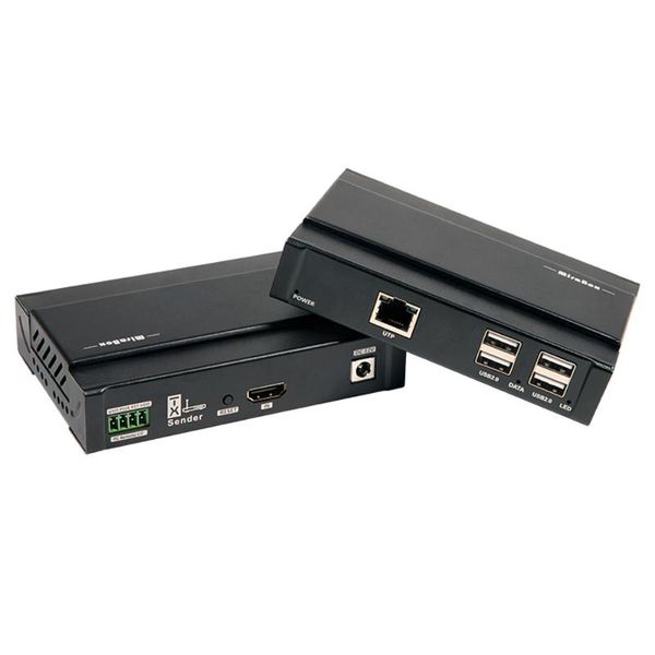 

mirabox hsv561 no latency kvm extender 4k over cat6 up to 80m with usb2.0 hub for soho office audio cables & connectors