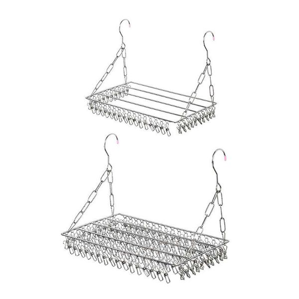 

balcony folding shoe drying rack clothes airer stainless steel laundry hook clip hangers & racks