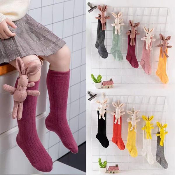 

girl socks 0-7 years old cotton summer korean version long tube princess children's knee kids dance accessories, Pink;yellow