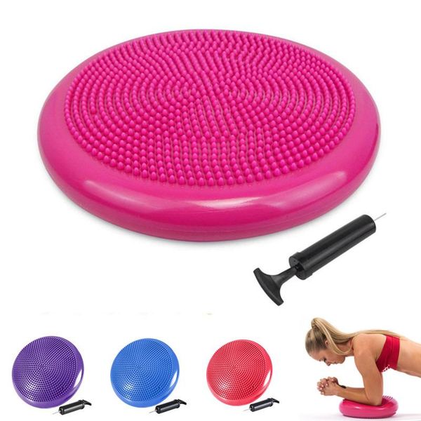 

33x33cm inflatable yoga massage ball with air pump stability wobble cushion disc exercise pilates workout balls