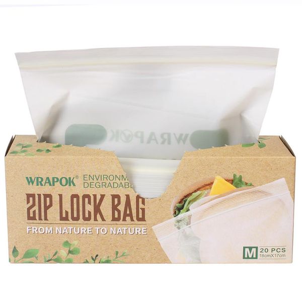 

food savers & storage containers wrapok resealable bags compostable bag 20pcs