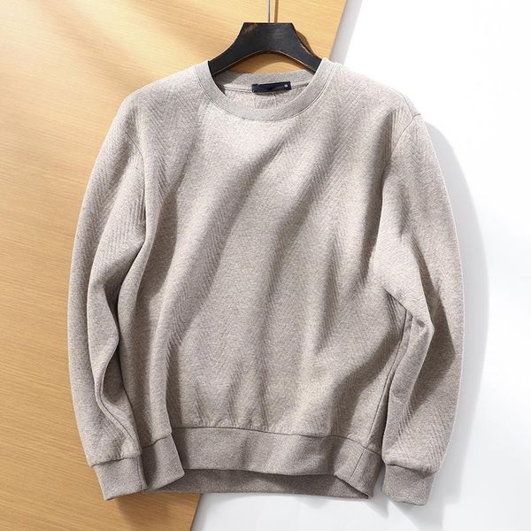 

men's hoodies & sweatshirts men clothing 2021 autumn wear round neck pullover texture simple casual long-sleeved sweatshirt, Black