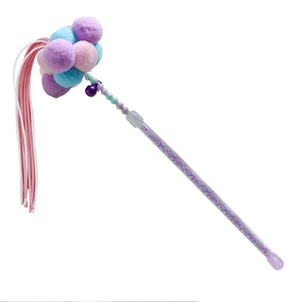 

cat toys pet bell ring training teaser wand ball toy stick feather interactive play funny supplies