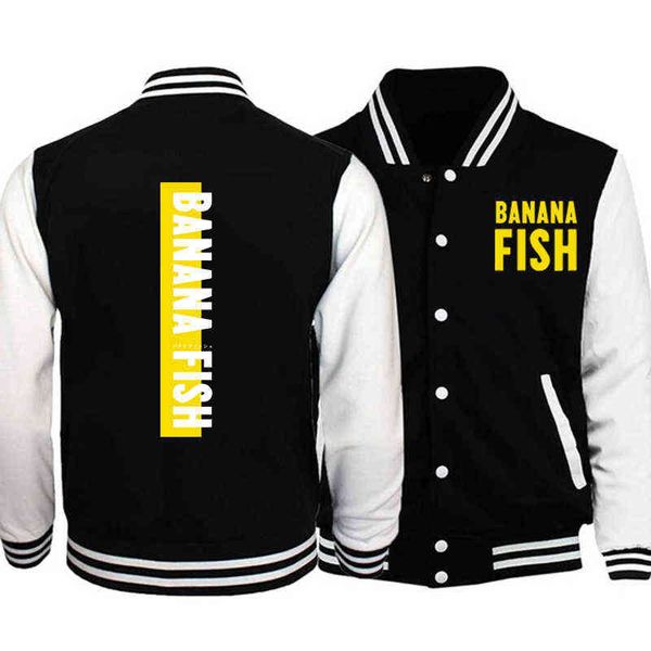 Harajuku Banana Fish Unisex Jacke Japanische Anime Gedruckt Herren Streetwear Casual Sweatshirts H1227