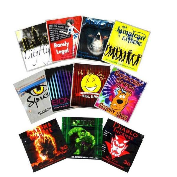 

custom printed new design mylar dried flower colorful smell proof bags