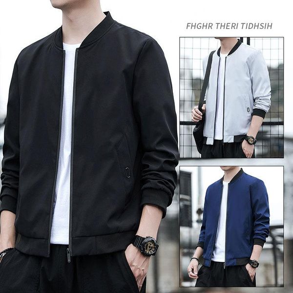 

men's jackets 2021 spring and autumn korean jacket casual all-match sports tooling handsome baseball uniform, Black;brown