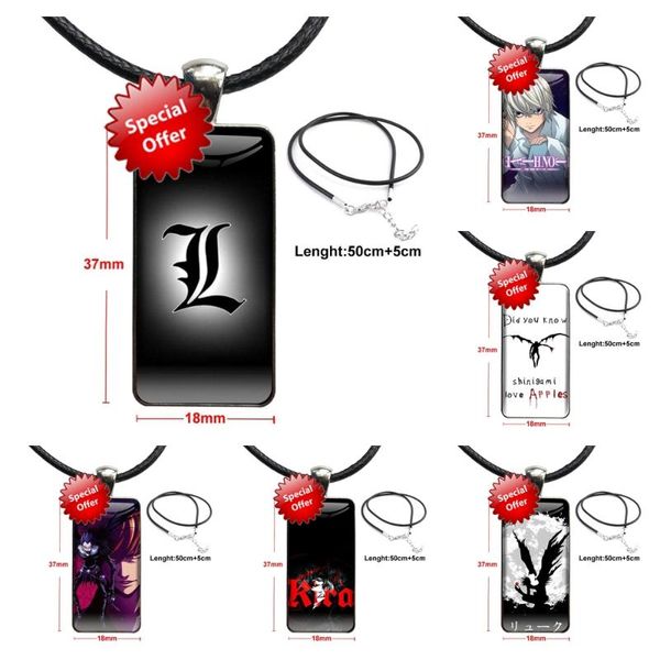 

pendant necklaces death note ryuk kira adults for lovers girl friend gift necklace fashion long chain with rectangle jewelry, Silver