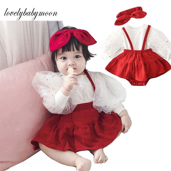 

clothing sets baby children clothes princess hundred days sling girl spring and autumn triangle jumpsuit cute summer, White