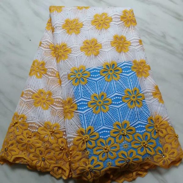

ribbon bright yellow latest french lace fabric 2021 african nigerian embroidered tulle with stones for wedding party dress, Pink;blue