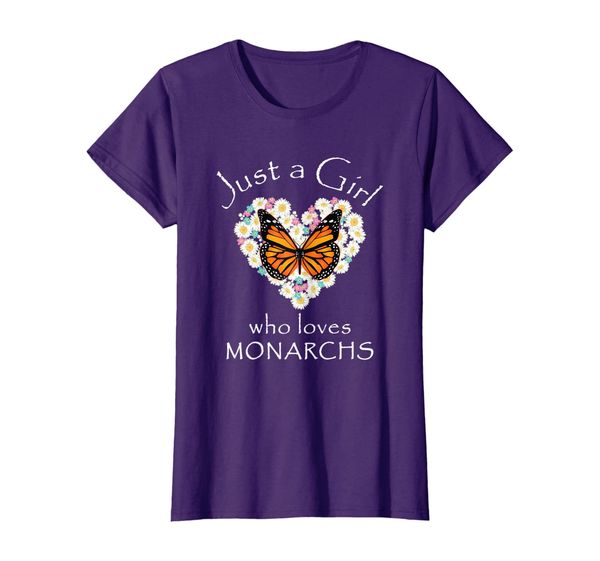 

monarch butterfly just a girl who loves butterflies tshirt, White;black
