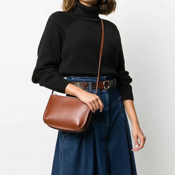 

postman bag cowhide one shoulder small square bag simple leisure purse