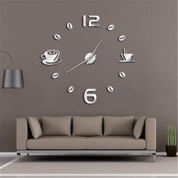 

wall clocks creative clock watch horloge 3d diy acrylic mirror stickers home decoration living room quartz needle reloj de pared