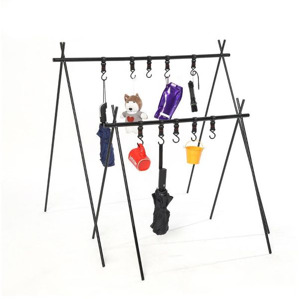 

hangers & racks folding hanging rack home clothes outdoor travel camping shelf triangle assembly storage picnic