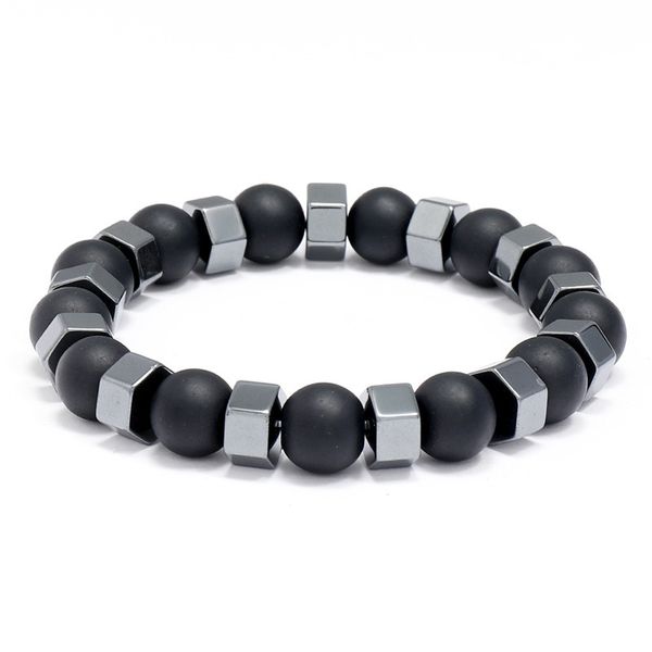 

bangles bracelet fashion men's jewelry beaded black gallstone elastic