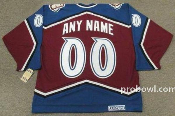 

men women youth colorado avalanche 1990s ccm vintage customized hockey jersey full stitched any name any number goalie cut, Black;red
