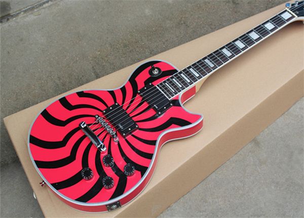 

zakk wylde bullseye custom shop electric guitar red black mahogany body neck rosewood fingerboard emg pickups